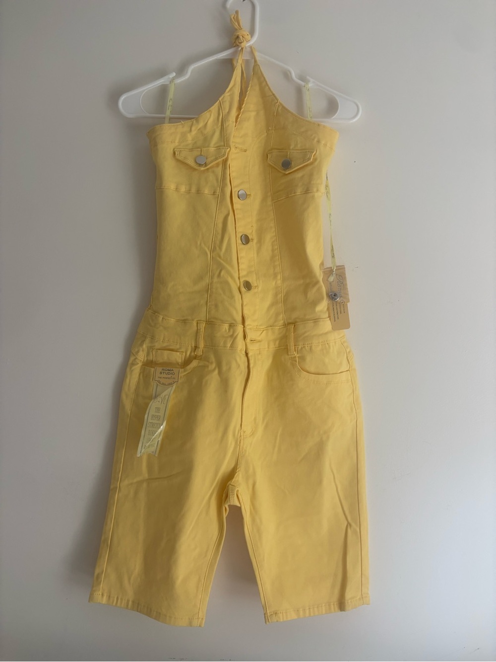Roma Yellow Halter Romper Jumpsuit